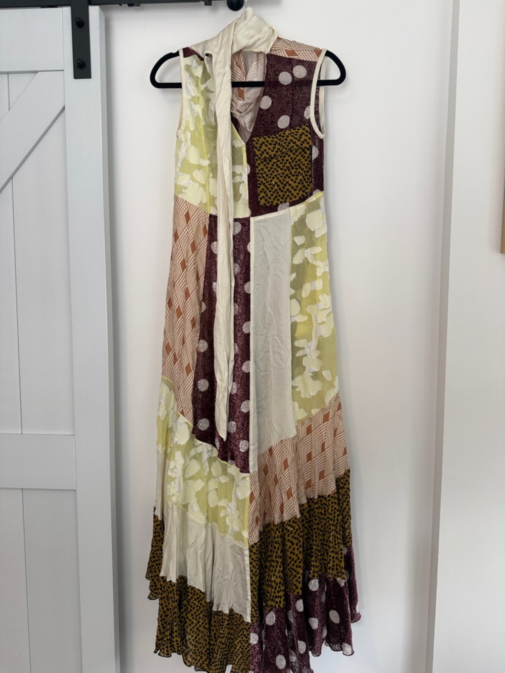 Golden Goose Daisy Satin Velvet Patchwork Maxi Dress Size Small NWOT - Picture 7 of 9